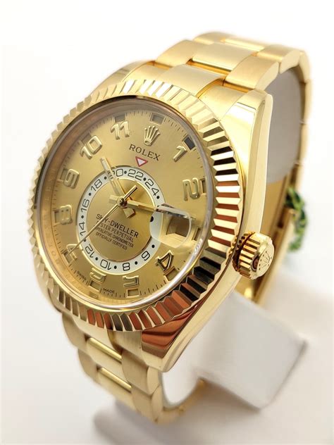 gold rolex sky dweller for sale|More.